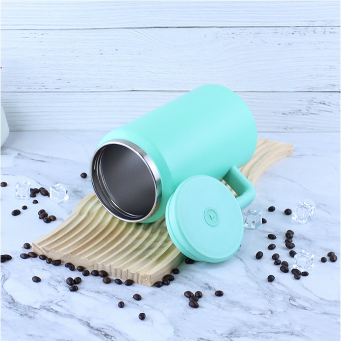 Bình Đựng Cà Phê Giữ Nhiệt Bằng Thép Không Gỉ 304 Hai Lớp Có Tay Cầm Nhỏ Gọn 50oz