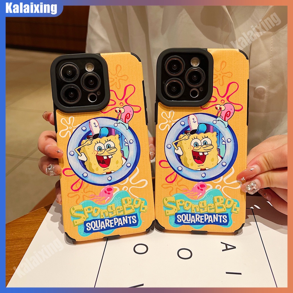 Ốp Điện Thoại Da Mềm In Hình SpongeBob Cho iPhone 14 Plus 13 Pro Max 12 Pro Max 11 Xs Max XR 7 8 Plus
