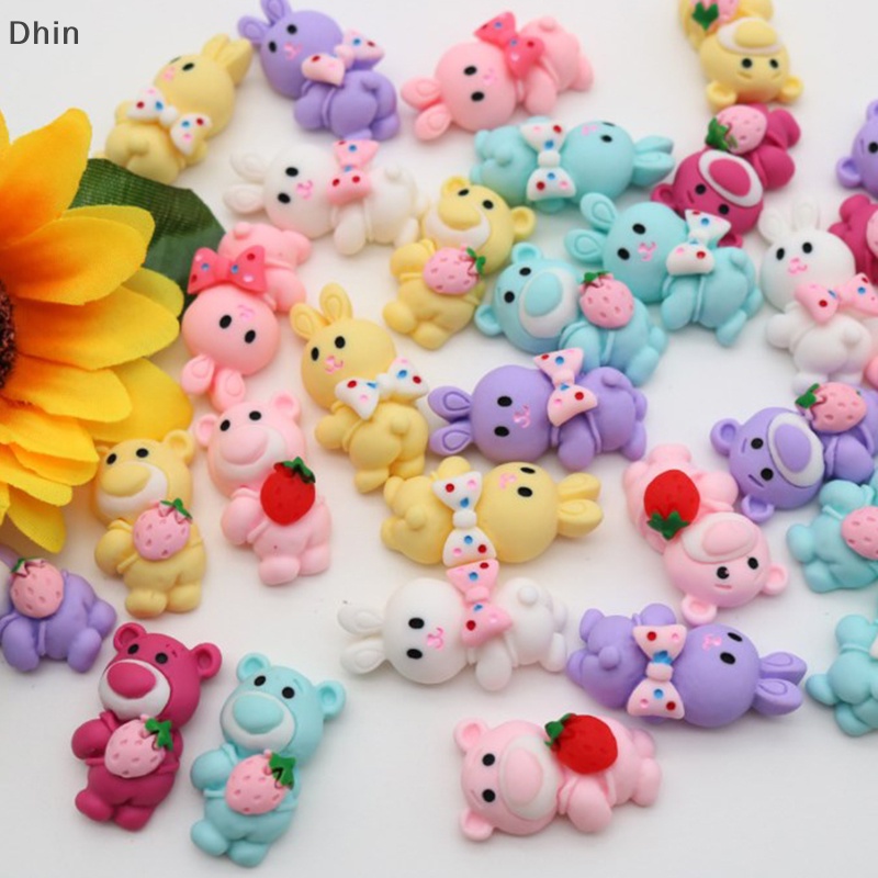 Set 10 Kẹp Tóc Nhựa Hình Gấu Hoạt Hình Dễ Thương Cho Apple Đám Cưới