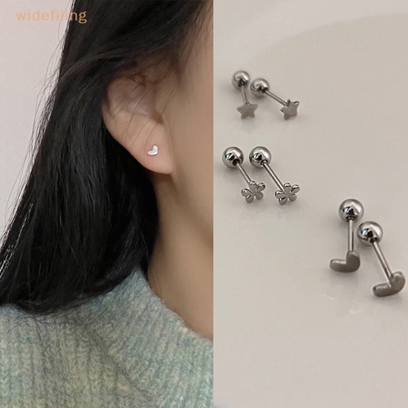 1 Cặp Khuyên Tai Dạng Xoắn Ốc Hình Hoa / Ngôi Sao / Trái Tim Cho Nữ