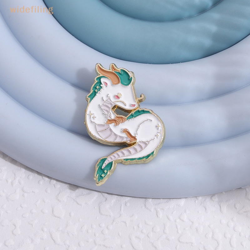 Trâm Cài Áo Hình Rồng Hoạt Hình Tráng Men Màu Trắng Dành Cho Nữ