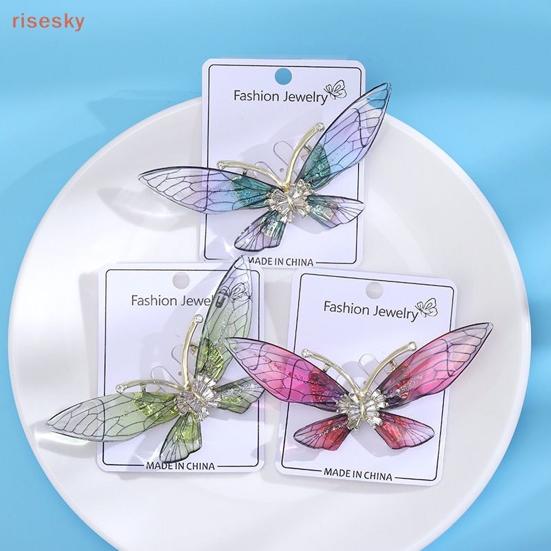 Ghim Cài Áo Hình Bướm Bằng Acrylic Trong Suốt Thời Trang Cho Nữ