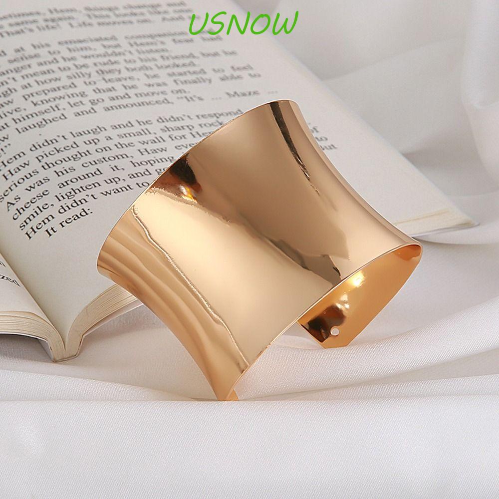USNOW Vòng Tay Hở Bản Rộng Bằng Hợp Kim Phong Cách Âu Mỹ Thời Trang Cho Nữ