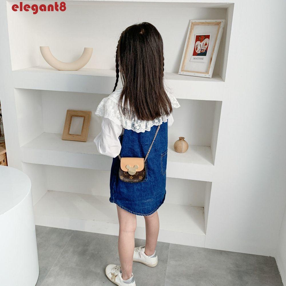ELEGANT Túi Đeo Chéo Mini In Họa Tiết Đơn Giản Đáng Yêu Cho Bé Gái