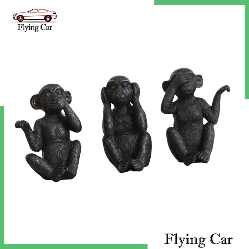 Set 3 Tượng Khỉ Sáng Tạo Trang Trí Lối Đi