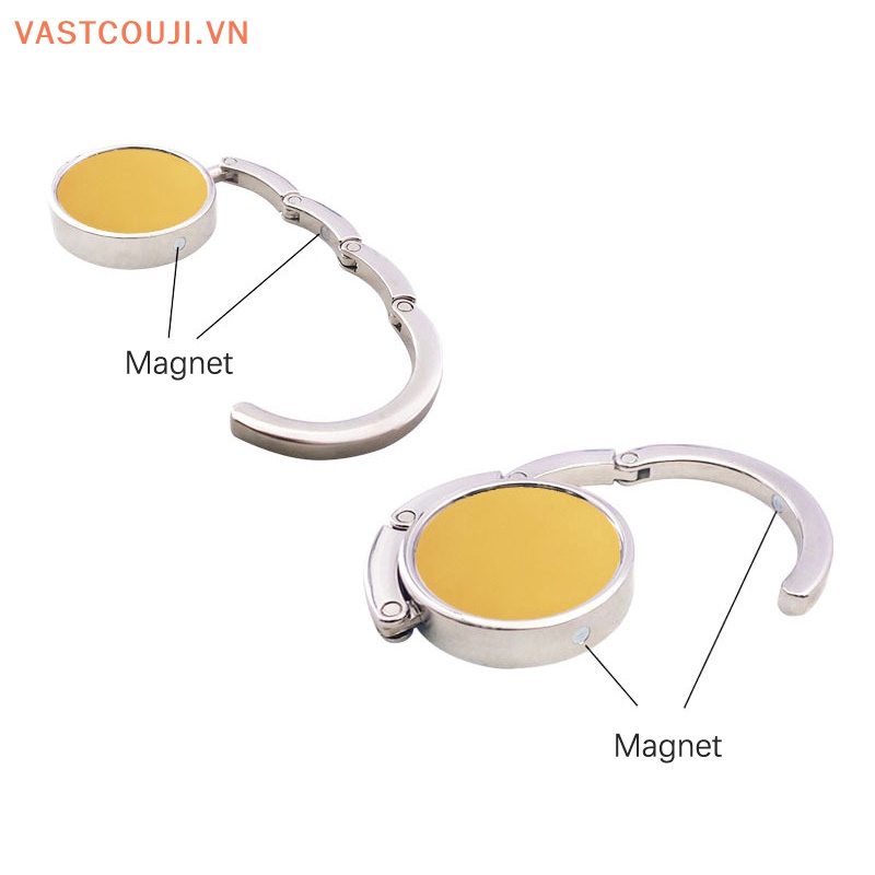 Móc Treo Túi Xách Hình Tròn Bằng Kim Loại Có Thể Gập Lại Tiện Dụng Cho Văn Phòng / Trong Nhà / Ngoài Trời