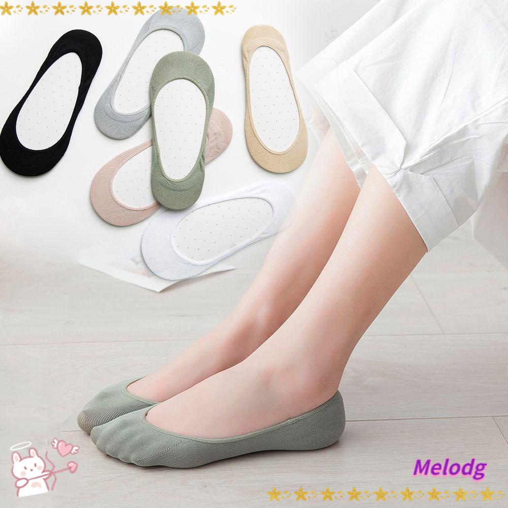 MELODG Vớ Thuyền Silicone Ngắn Vô Hình Thấm Hút Mồ Hôi Chống Trượt