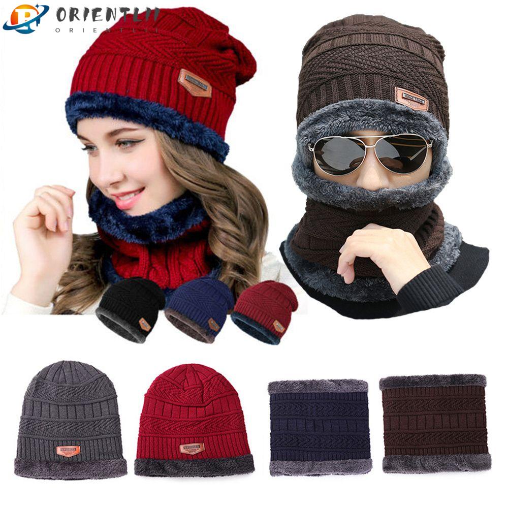ORIENTLII Bộ Khăn Choàng Và Găng Tay Giữ Ấm Mùa Đông Có Thể Chạm Màn Hình Cảm