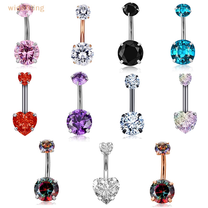 1 Khuyên Rốn Hình Trái Tim Bằng Thép Không Gỉ