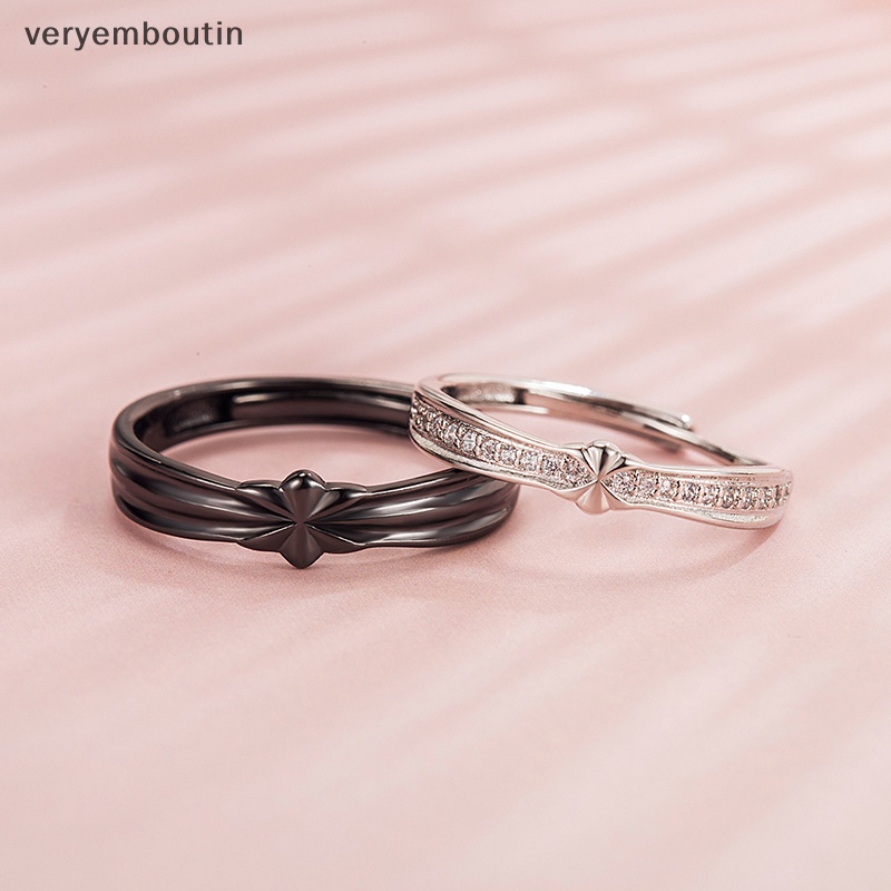 1 Nhẫn Cặp Màu Bạc Có Thể Điều Chỉnh Kích Thước