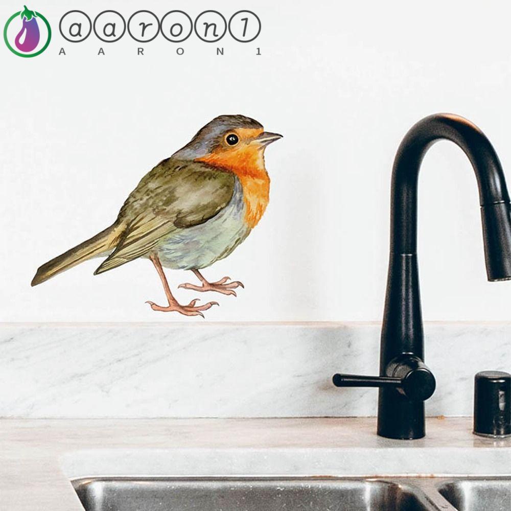 AARON1 Sticker Dán Tường Tự Dính Chống Thấm Nước Họa Tiết Chim Nhiều Màu Sắc Phong Cách Châu Âu
