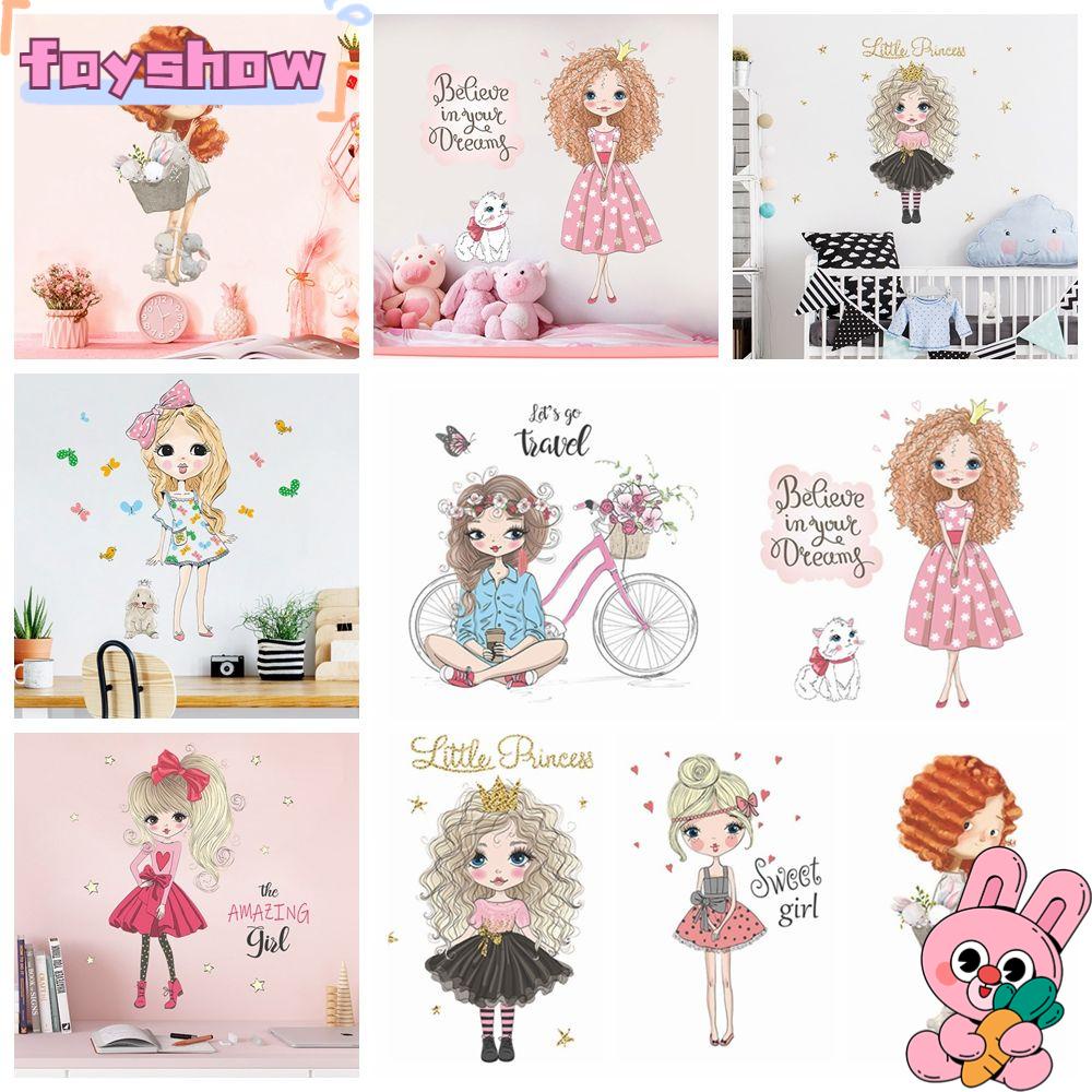 FAY Sticker Dán Tường Họa Tiết Hoạt Hình Dễ Thương Bắt Mắt