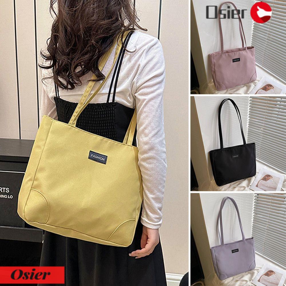 OSIER1 Túi Xách Da PU Sức Chứa Lớn Màu Trơn Thời Trang Cho Nữ