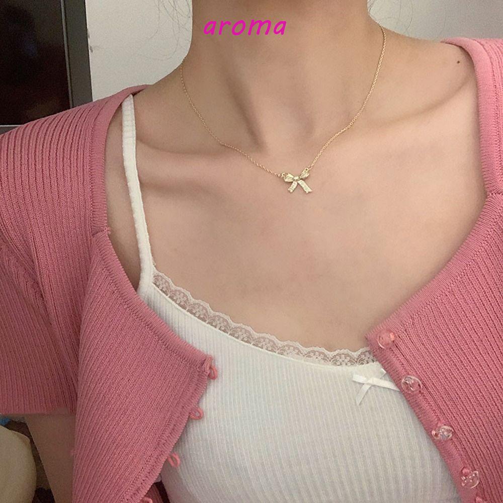 AROMA Vòng Cổ Choker Đính Nơ Xinh Xắn Dành Cho Nữ