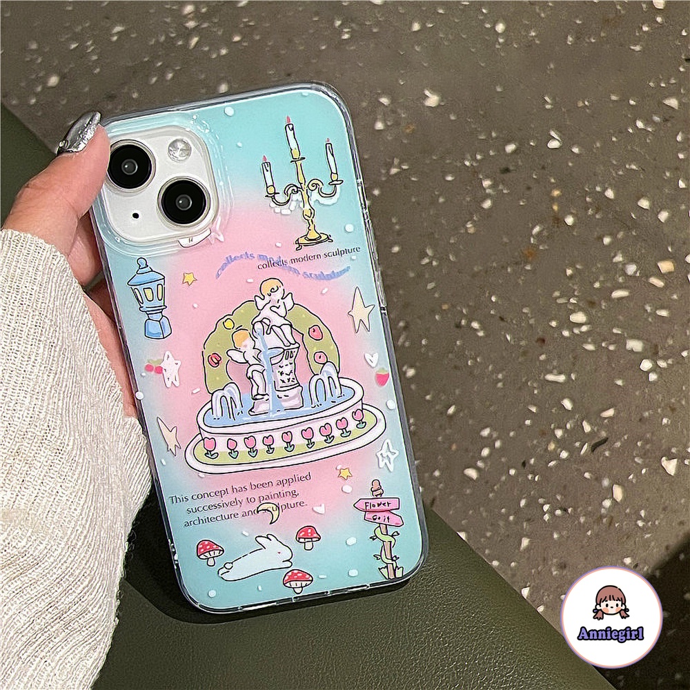 Ốp Điện Thoại Nhựa PC Cứng IMD Mềm Hình Bức Tượng Tay Thiên Thần Cho IPhone 11 14 Pro Max 13 Pro Max 12 Pro Max