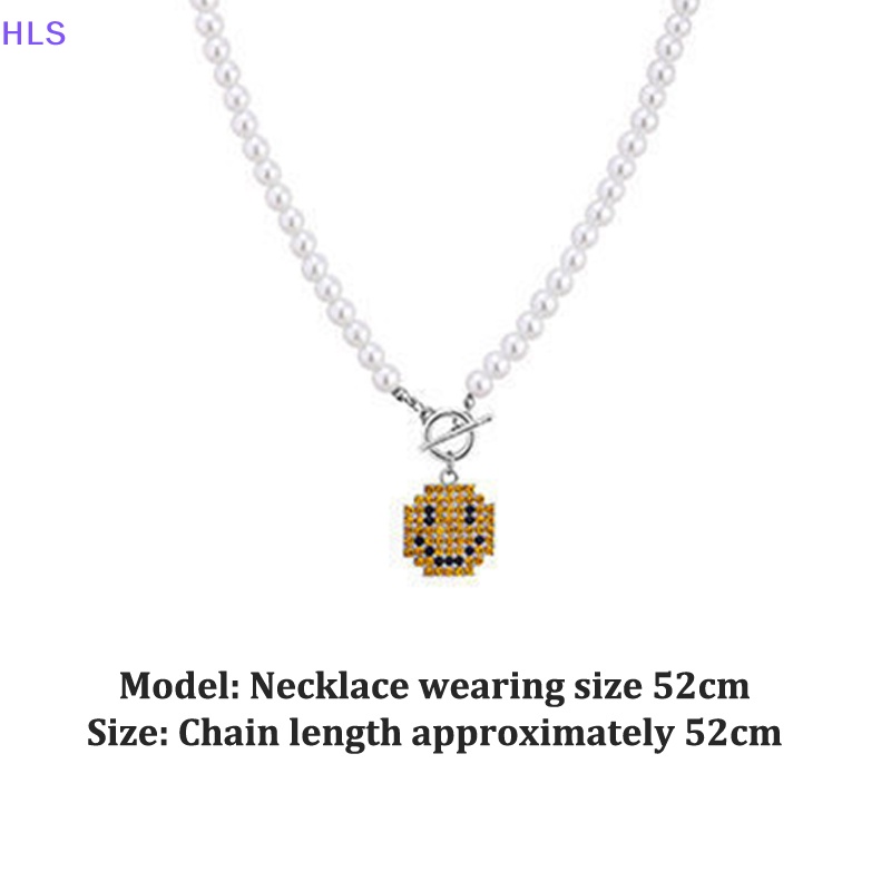 Vòng Cổ Ngọc Trai Mặt Cười Pha Lê Thời Trang Cho Nam Nữ