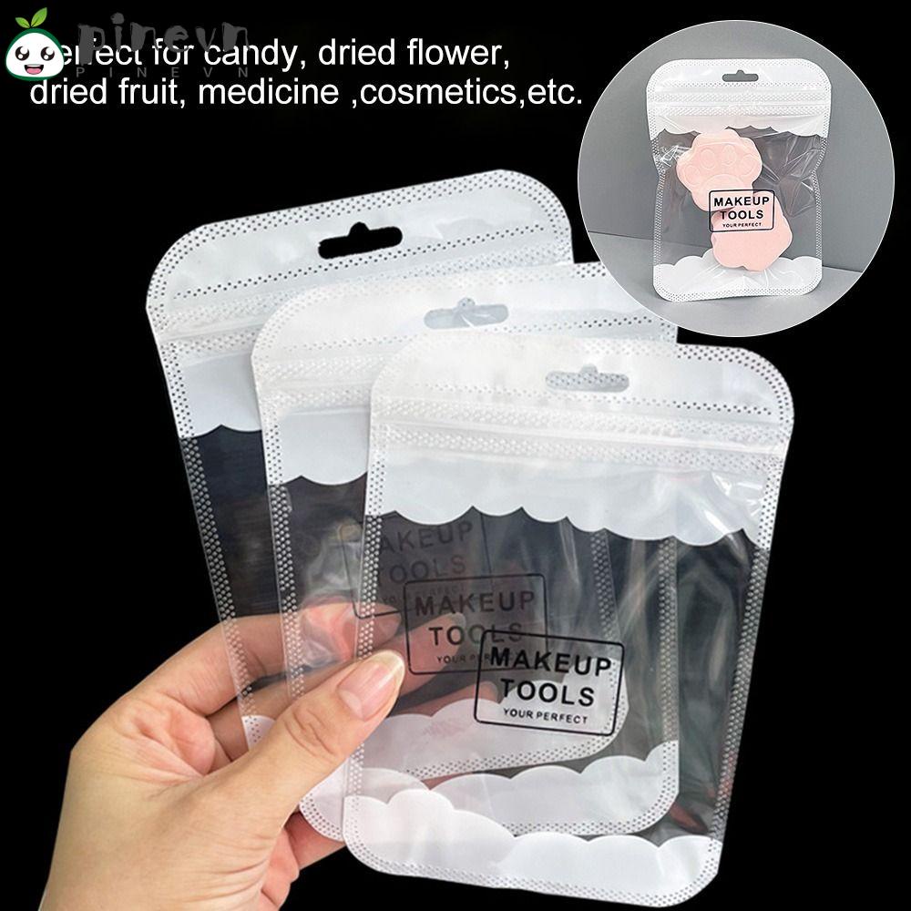 PINEVN Túi Zip Trong Suốt Đựng Trang Sức Có Lỗ Treo Tiện Dụng