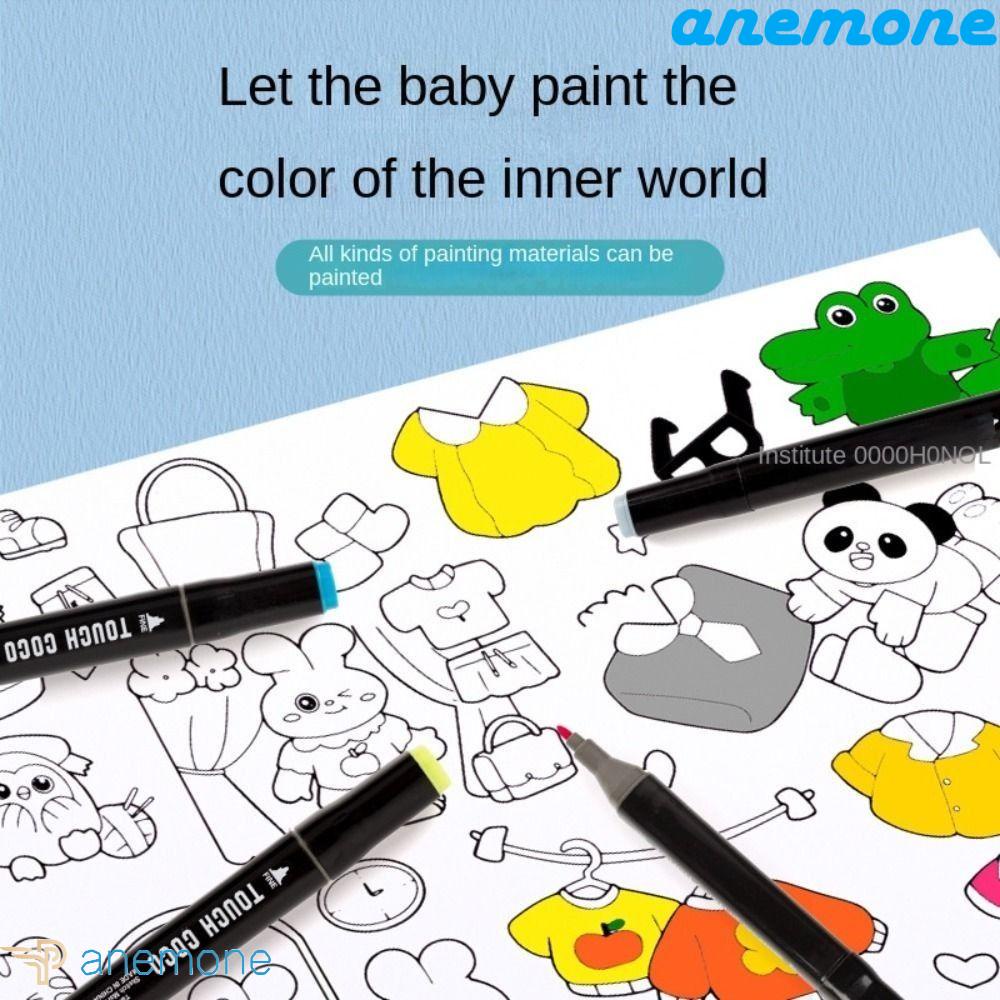 ANEMONE Cuộn Giấy Dán Tô Màu Diy Dành Cho Trẻ Mẫu Giáo