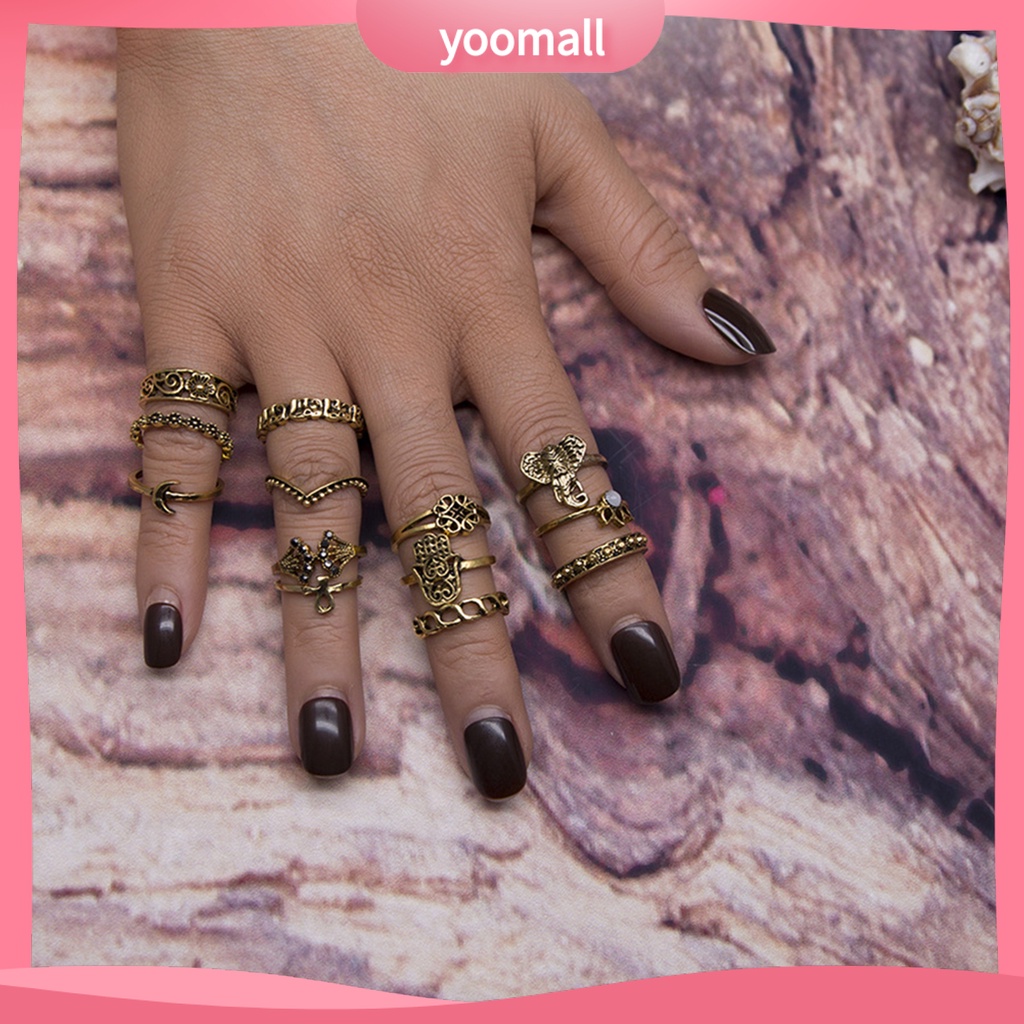 Nhẫn Hợp Kim Rỗng Phong Cách Vintage Tinh Tế Cho Nữ