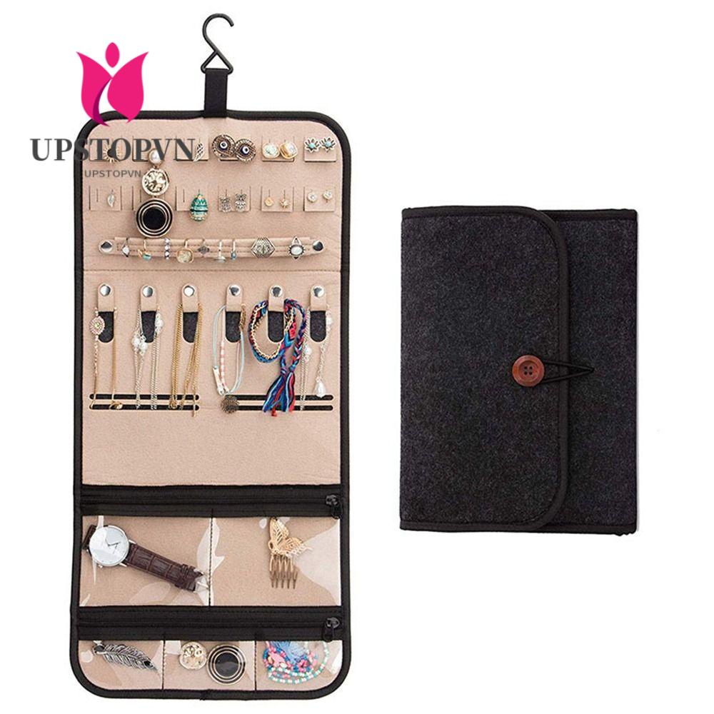 UPSTOPVN Túi Đựng Trang Sức Dạng Cuộn Có Thể Gấp Gọn Thời Trang Cho Nữ