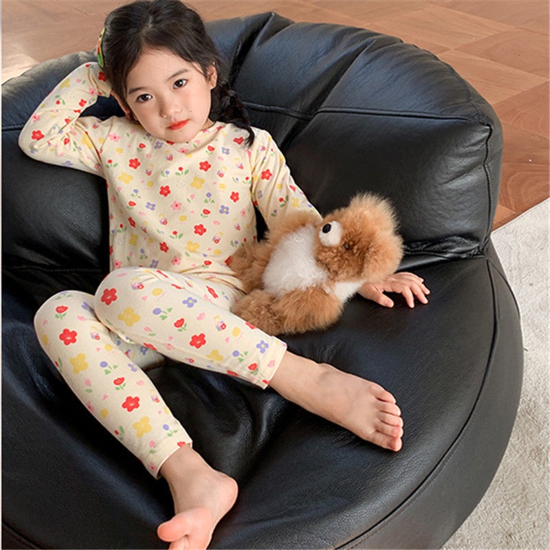 Bộ Đồ Ngủ Pijama Chất Nhung Phong Cách Đức Dễ Thương Thời Trang Thu Đông Cho Bé Gái 90-140CM