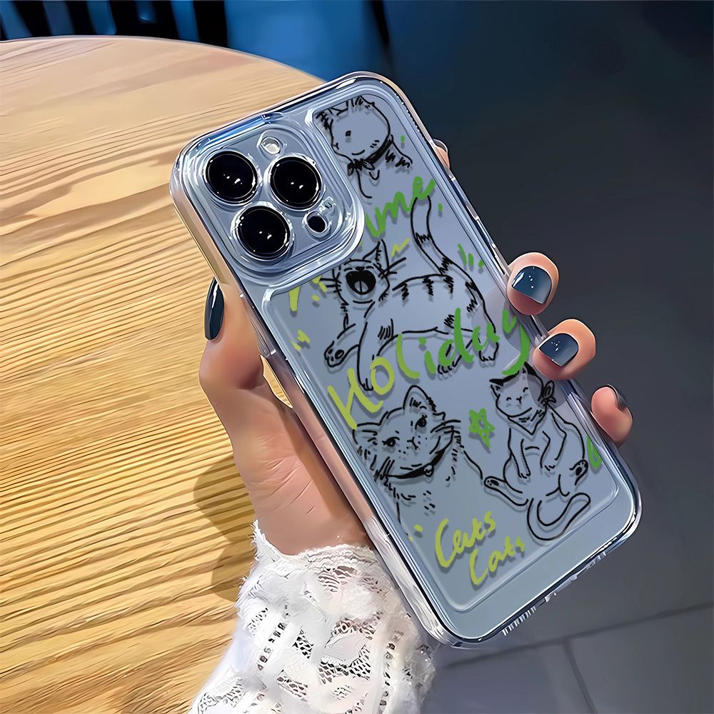 Ốp Điện Thoại Mềm In Chữ Tiếng Anh Và Mèo Hoạt Hình Cho Iphone 8p137 1211 14Promax DWYM