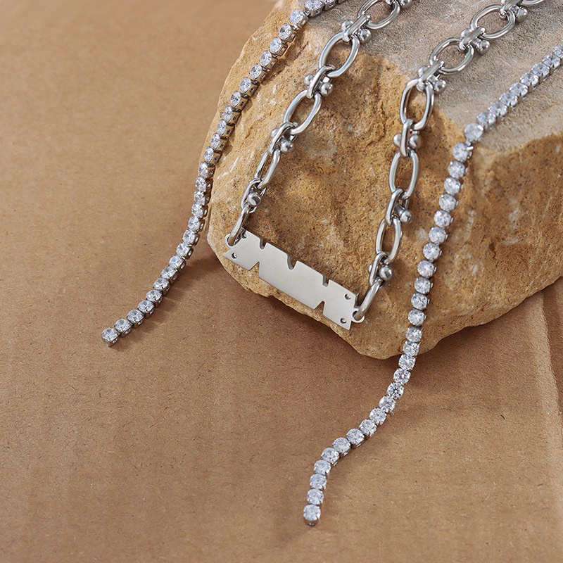 Vòng cổ Mặt Nhẫn Thiết Kế Hình Học Phong Cách Hip Hop Âu Mỹ Thời Trang Cho Nữ