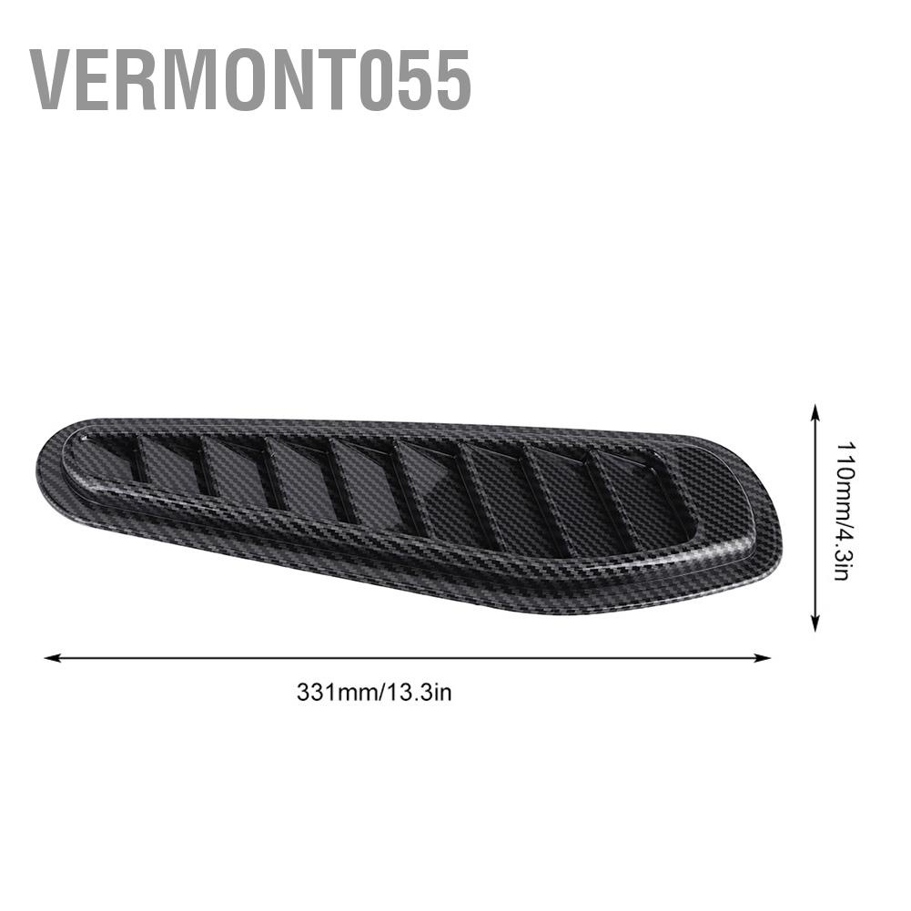 Vermont055 2 Chiếc Sợi Carbon Phong Cách Ô Tô Lưu Lượng Không Khí Trang Trí Muỗng Bonnet Thông Hơi Hood Bao Đa Năng