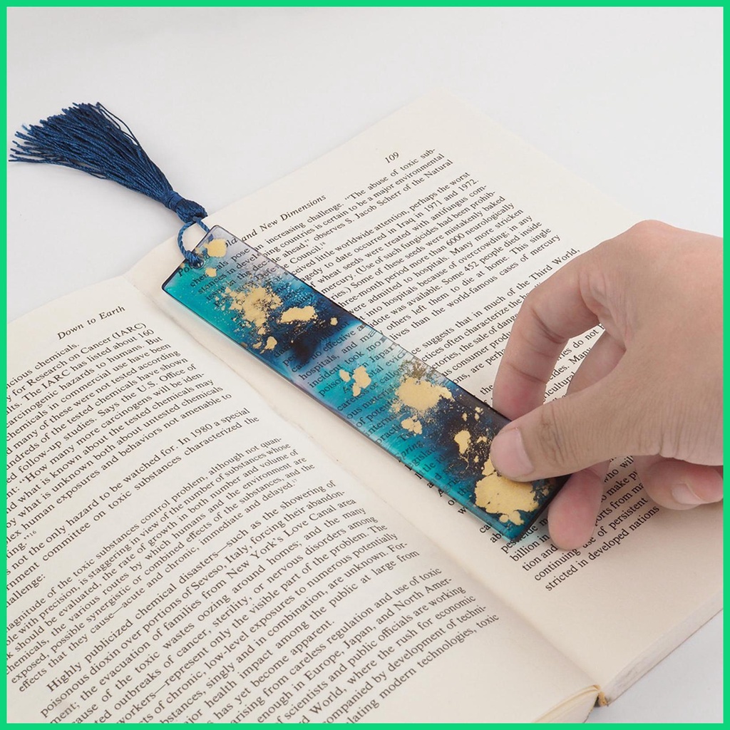 Khuôn Silicone Làm Thẻ Đánh Dấu Trang Sách DIY Kèm Tua Rua Gọn Nhẹ Tiết Kiệm Không Gian