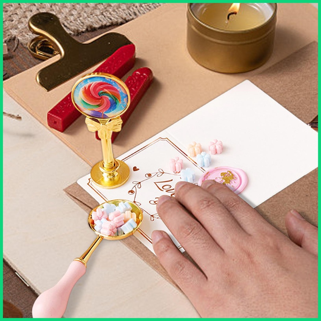 Bộ Dụng Cụ Đóng Dấu Sáp Niêm Phong Tem Thư Dùng Làm Thẻ Thủ Công