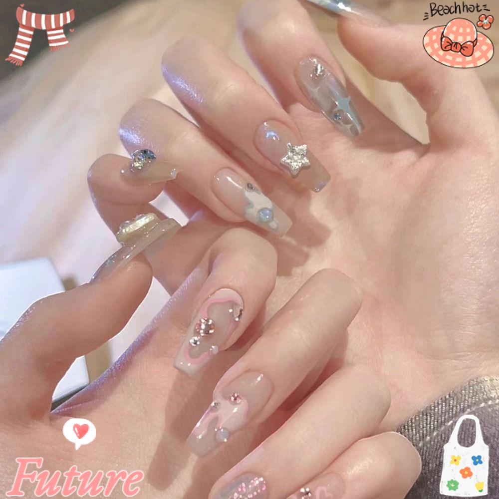 FUTURE Bộ 24 Móng Tay Giả Che Phủ Toàn Diện Tháo Rời Được