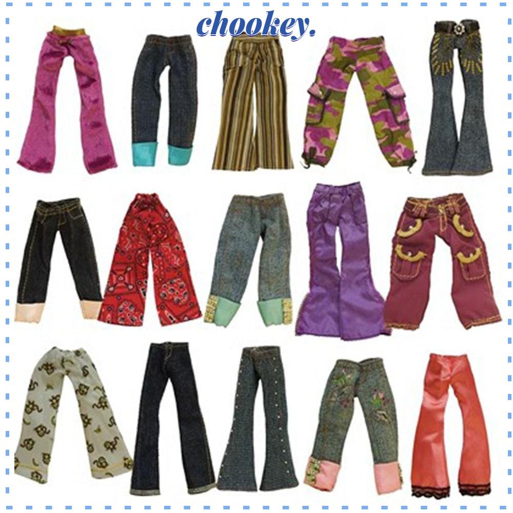 CHOOKEY Quần Jean Dài Họa Tiết Hoa Nhiều Kiểu Dáng Dành Cho Búp Bê OB22