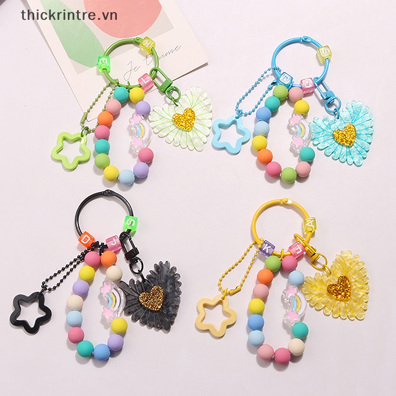 Móc Khóa Hình Trái Tim Bằng Acrylic Nhiều Màu Sắc Phong Cách Hàn Quốc