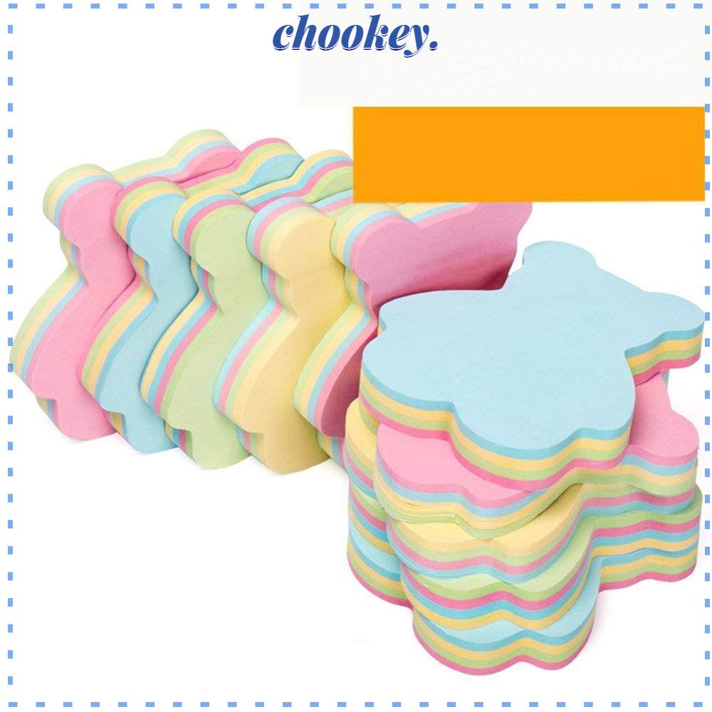 CHOOKEY Set 10 / 10 Giấy Ghi Chú Tự Dính Hình Gấu Sáng Tạo