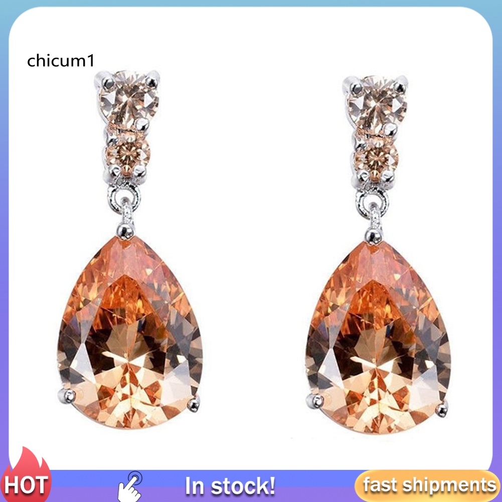 Khuyên Tai Giọt Nước Đính Đá Thời Trang