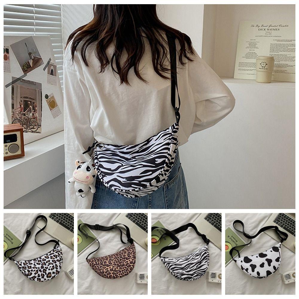 FALLFORBEAUTY Túi Đeo Dưới Cánh Tay Họa Tiết Da Báo / Bánh Bao / Kẻ Sọc / Chấm Bi Dễ Thương Dùng Mua