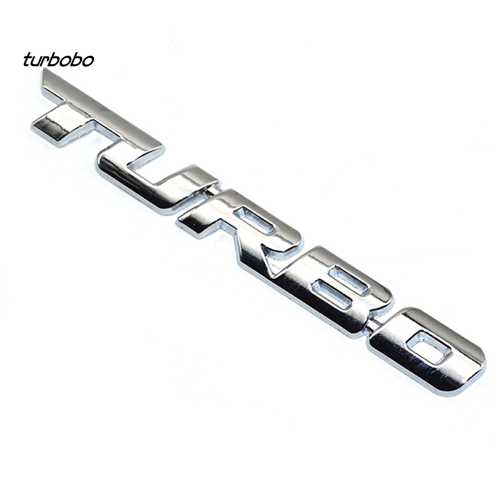 Miếng Dán Chữ TURBO Bằng Kim Loại Trang Trí Xe Hơi