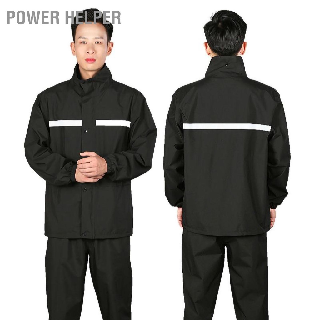 Power Helper Bộ Áo Mưa Vải Oxford Dày Xẻ Loại Chống Thấm Nước Đi Có Dải Phản Quang Cho Nam Nữ cmman12.vn