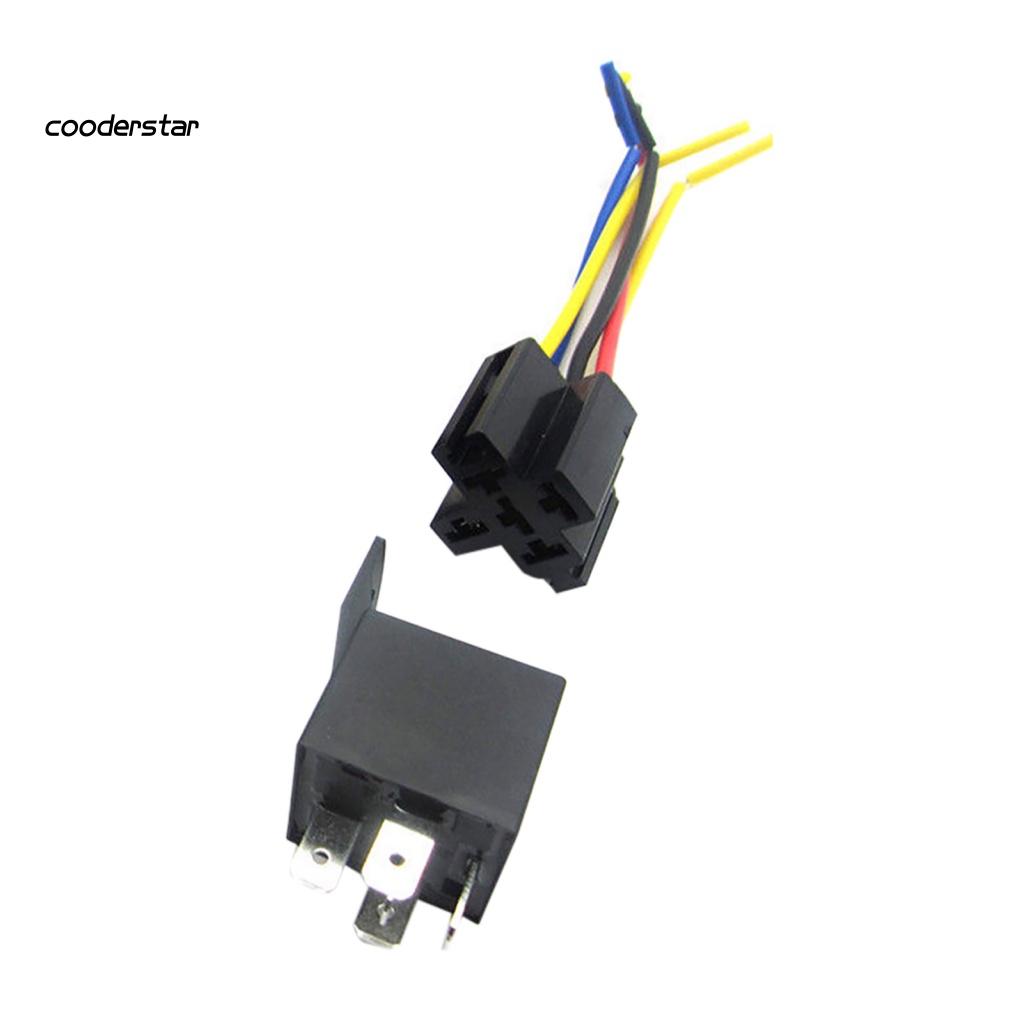 Rơ Le Ô Tô SPDT DC 12V 5 Pin 5 Dây Với Ổ Cắm 30 / 40 Amp