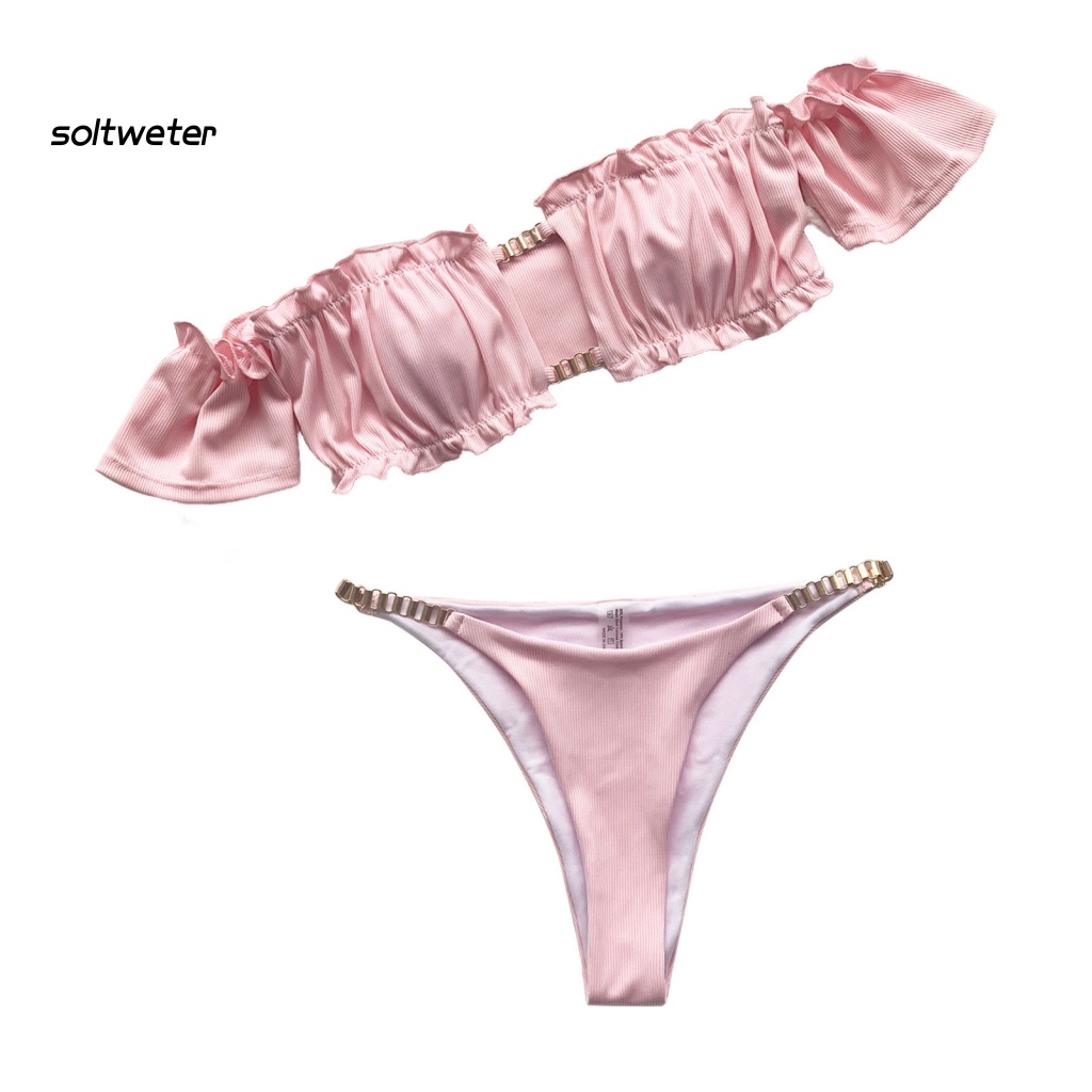 Bộ Bikini 2 Mảnh Màu Sắc Thời Trang Gợi Cảm Cho Nữ