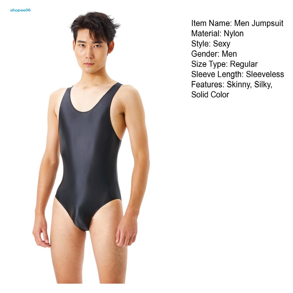 Bộ Đồ Lót Áo Liền Quần Bằng Lụa Màu Sắc Trơn Độ Co Giãn Cao Quyến Rũ Cho Nam