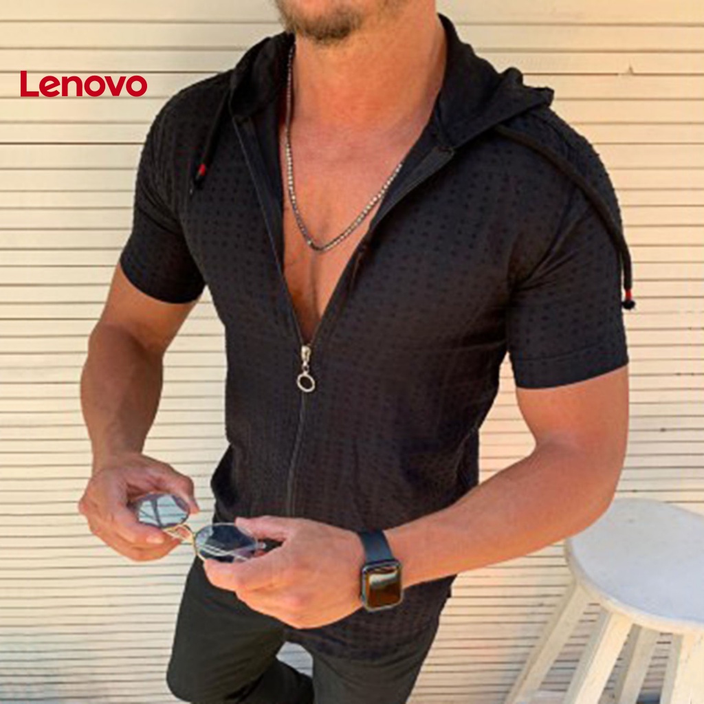 Áo Thun Tay Ngắn Có Nón In Hình Hoa Hướng Dương Phối Khóa Kéo Thời Trang Mùa Hè Cho Nam