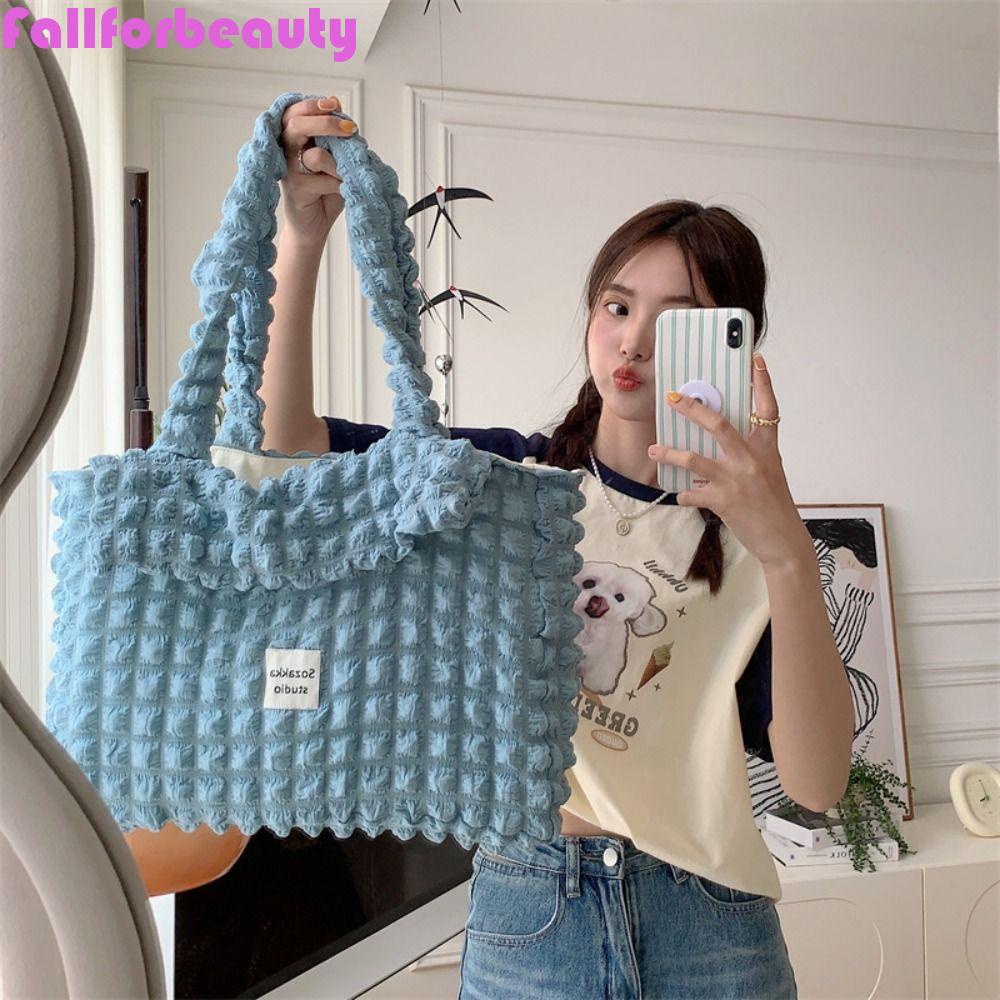 FALLFORBEAUTY Túi Đeo Chéo Vai Bằng Vải Có Sức Chứa Lớn Thời Trang Cho Nữ