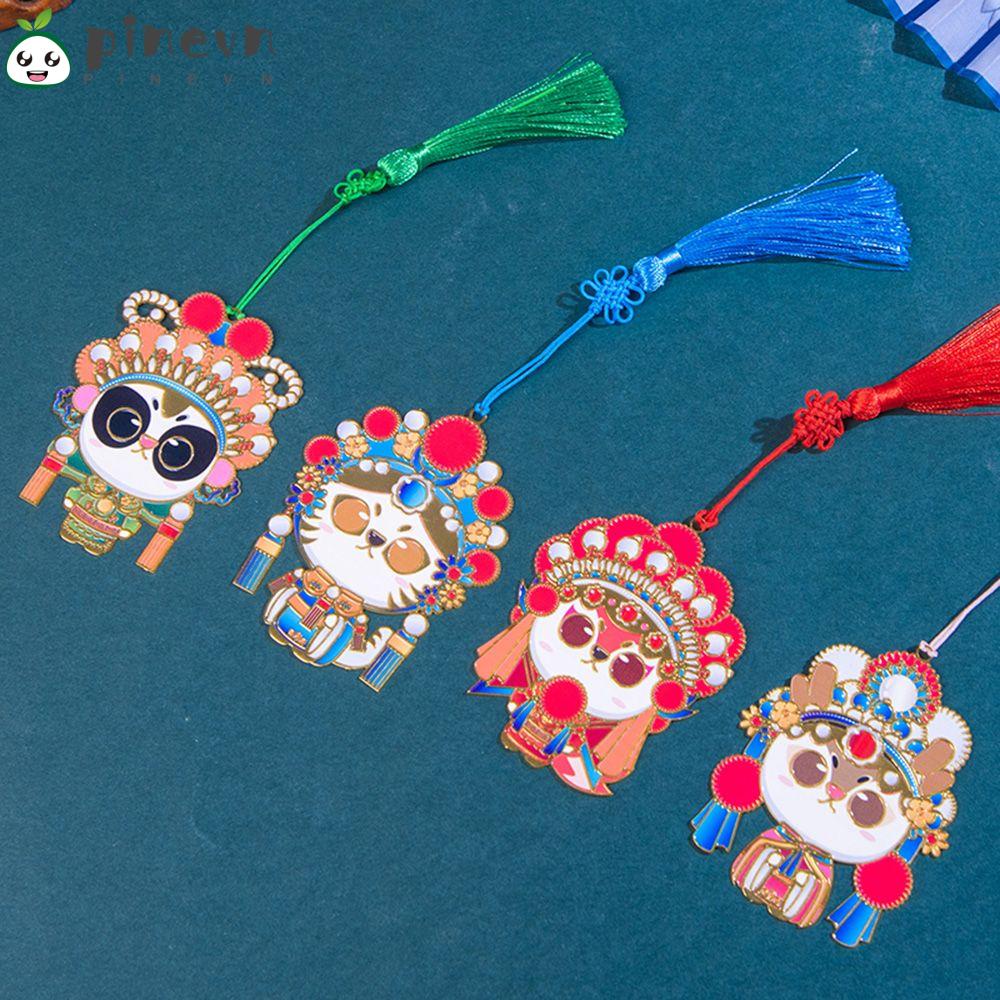 PINEVN Thẻ Đánh Dấu Trang Sách Bằng Kim Loại Tua Rua Phong Cách Trung Hoa Cổ Điển