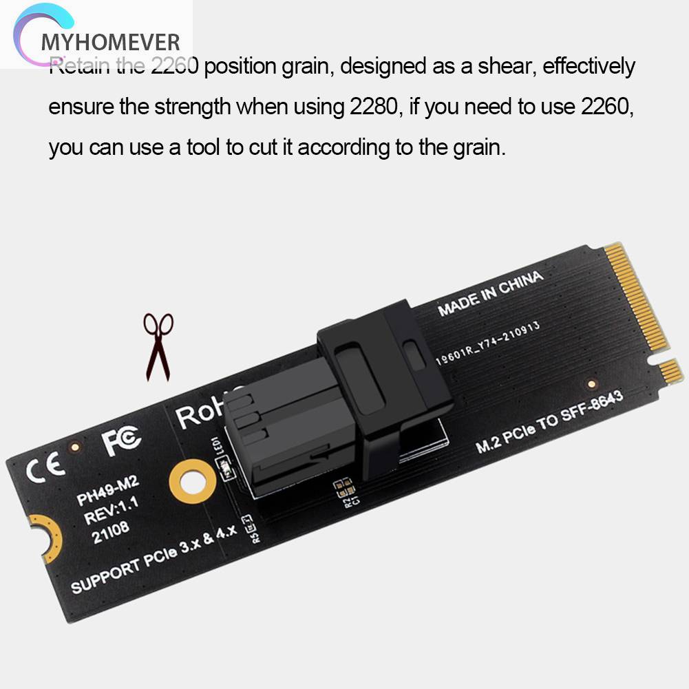 Thẻ Mở Rộng M.2 NVME Sang U.2 Mkey Pcie 4 Sang SFF8643 Cho Máy Tính