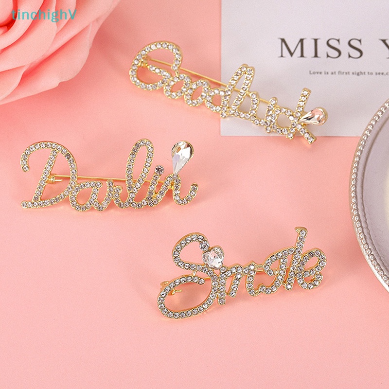 Ghim Cài Áo Hình Chữ Cái Đính Đá Thời Trang Dành Cho Nữ