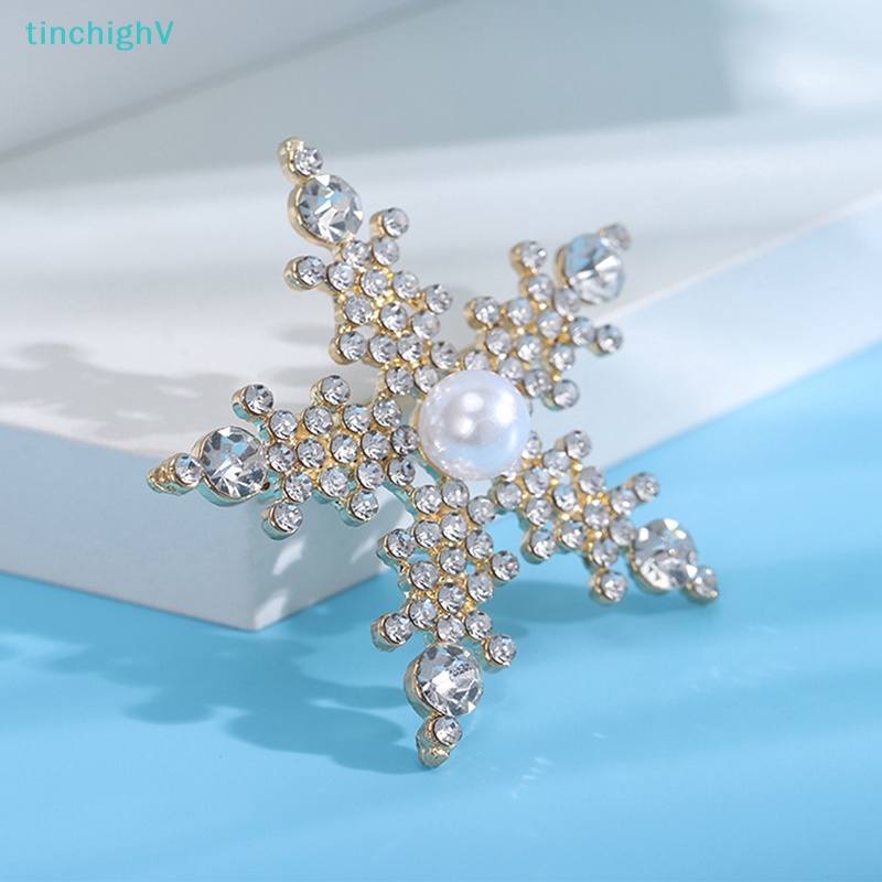 [TinchighV] Ghim Cài Áo Hình Bông Tuyết Đính Kim Cương Giả Unisex Cho Tiệc Giáng Sinh Năm Mới [Mới]