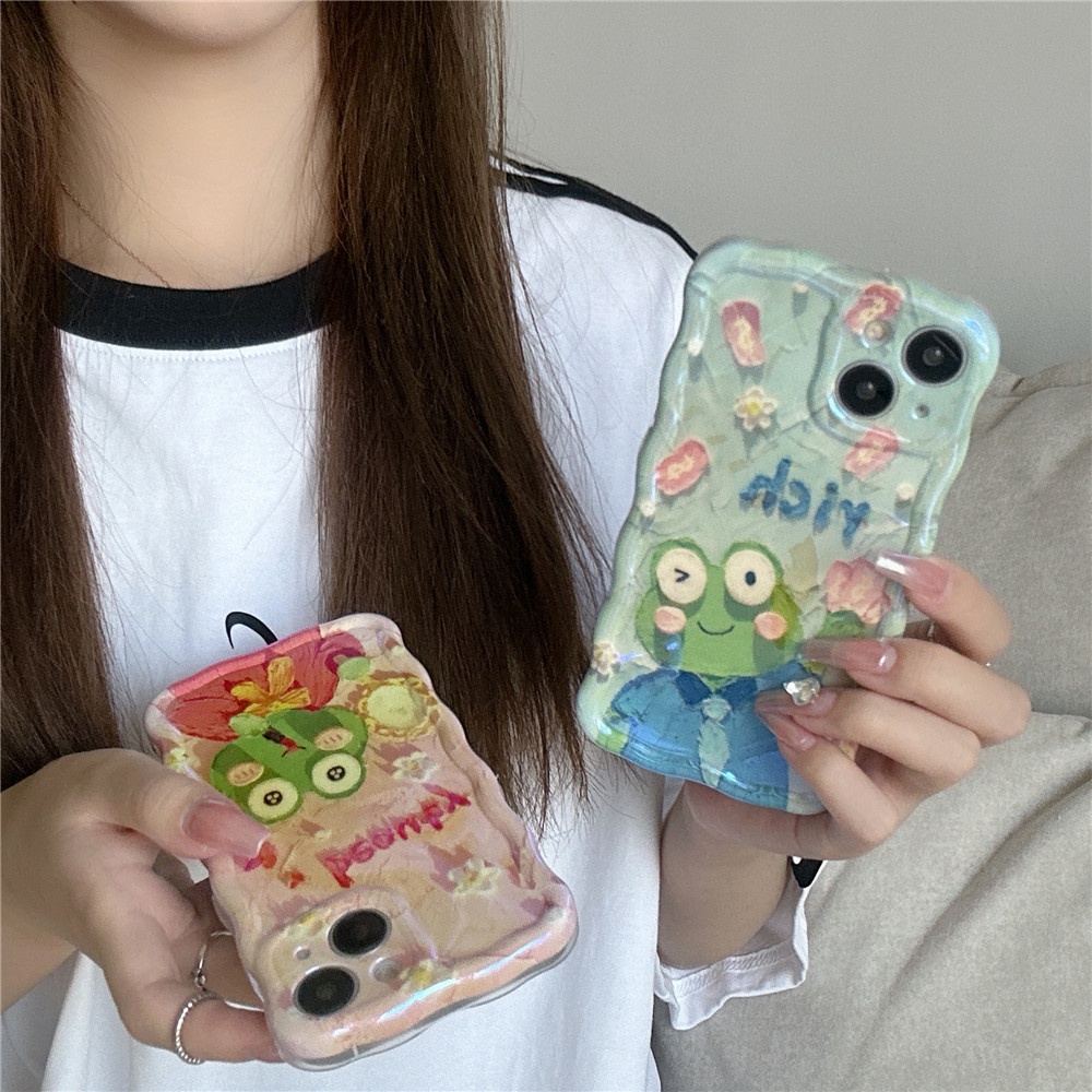 Ốp Điện Thoại IMD TPU Mềm Hình Ếch Xanh Cho Iphone 14 Pro Max 13 Pro Max 11 12 Pro Max