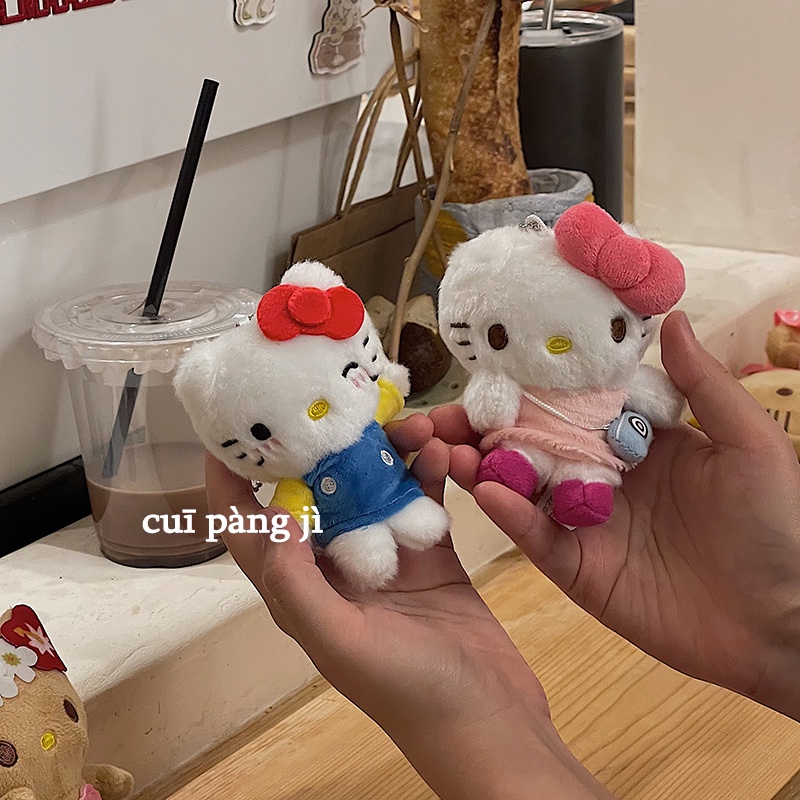 Móc Khóa Hình Mèo Hello kitty Nhồi Bông Dễ Thương
