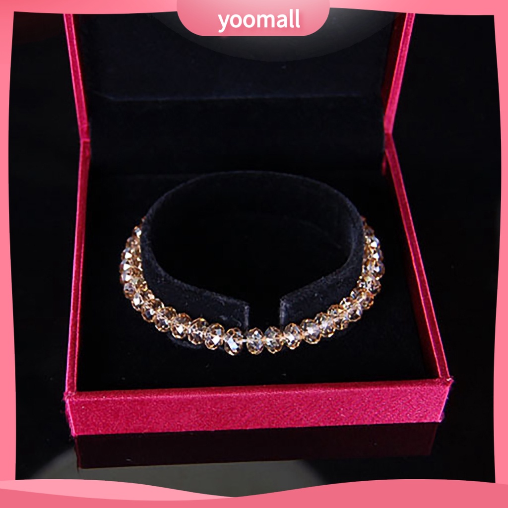 Vòng Tay Chuỗi Hạt Pha Lê Lấp Lánh Co Giãn Thời Trang Dự Tiệc Cho Nữ